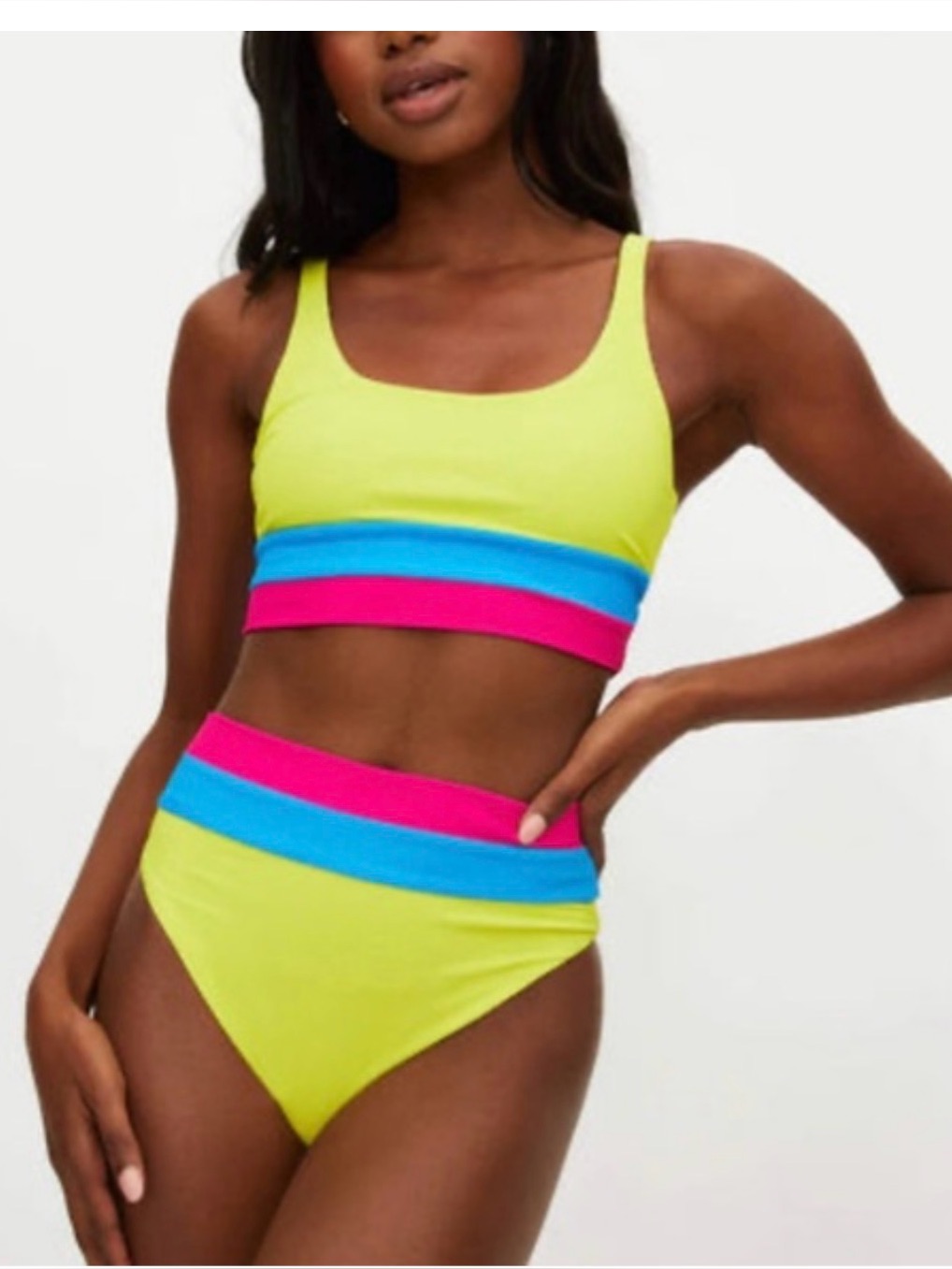 Beach Riot Mackenzie Top And Heidi Bottoms In Bright Colorblock
